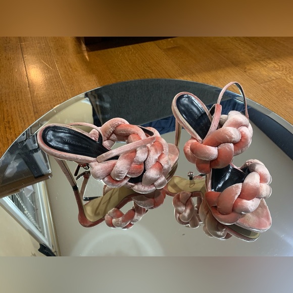 MARCO DE VINCENZO Velvet Sandals - PINK! - Picture 2 of 9